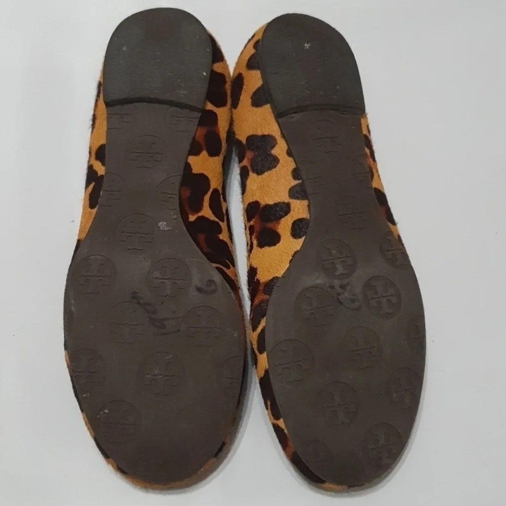 Tory Burch Leopard Print Calf Hair Reva Ballet Flats